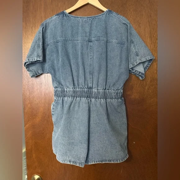 LIZARD THICKET Denim Romper - Picture 2 of 2